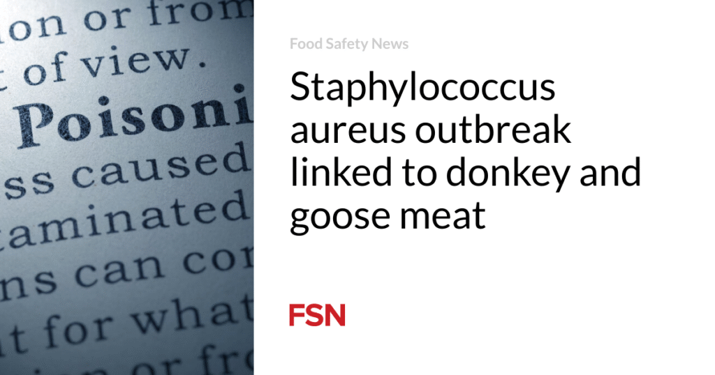 Staphylococcus aureus outbreak linked to donkey and goose meat