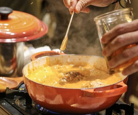 The “butter chicken experience” at Adda is prepared tableside
