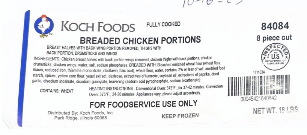 More than 31 tons of breaded chicken recalled because of undeclared soy