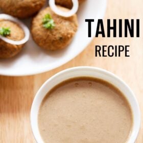 Tahini with falafels.