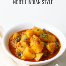 Bowl of North Indian turnip curry.