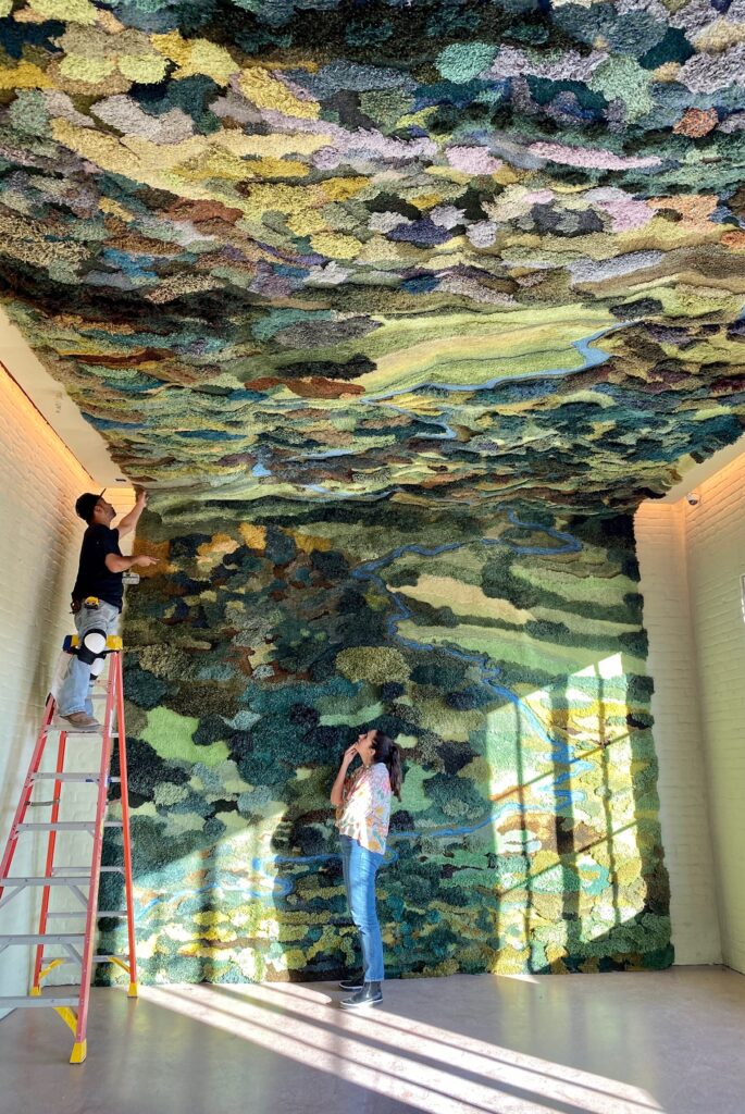 The Alexandra Kehayoglou tapestry at March. Credit: Zach Horst.