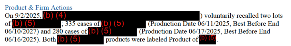 FDA was too heavy handed with redaction pen in this outbreak report