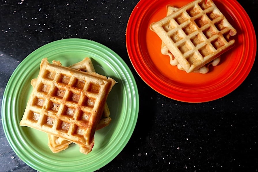 Eggless Waffles Recipe | Whole Wheat Waffles Recipe